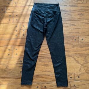 Offline by Aerie Faux Leather Black Crackle Leggings